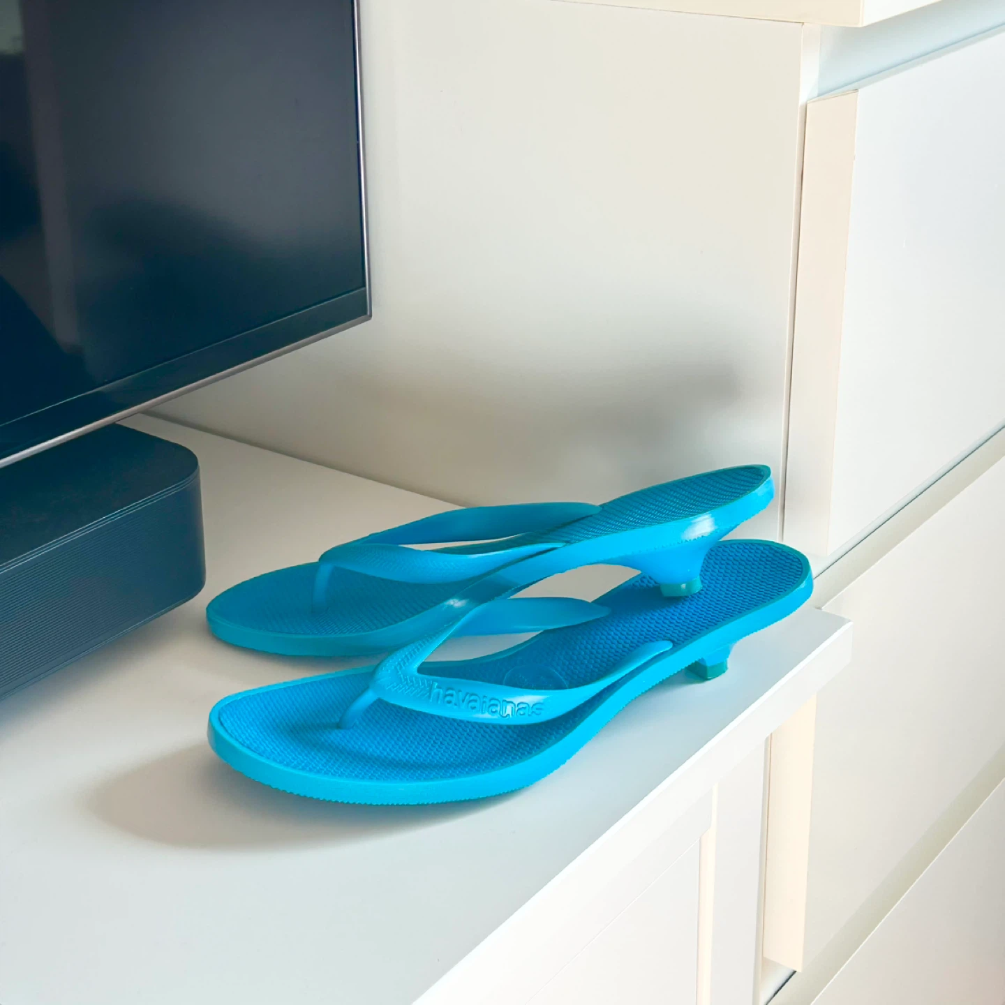 Havaianas Blue Flip Flop Heels