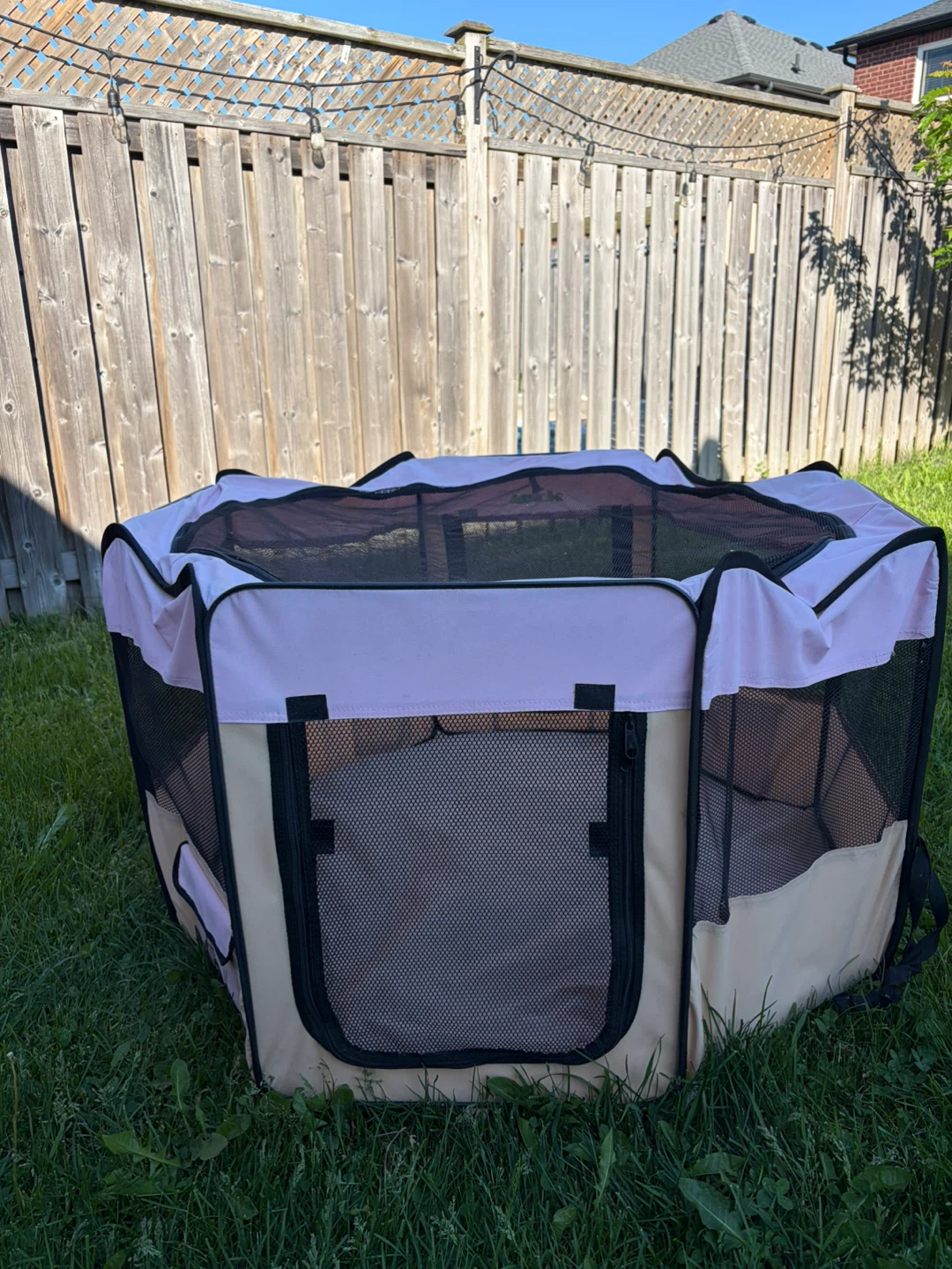 Pink Pet Playpen with Carrier Bag