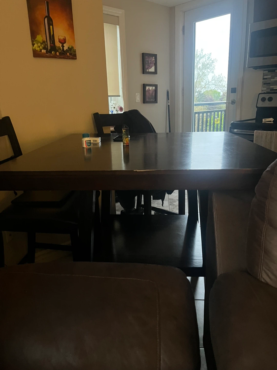 Dark Wood Dining Table with 4 Chairs - photo 3