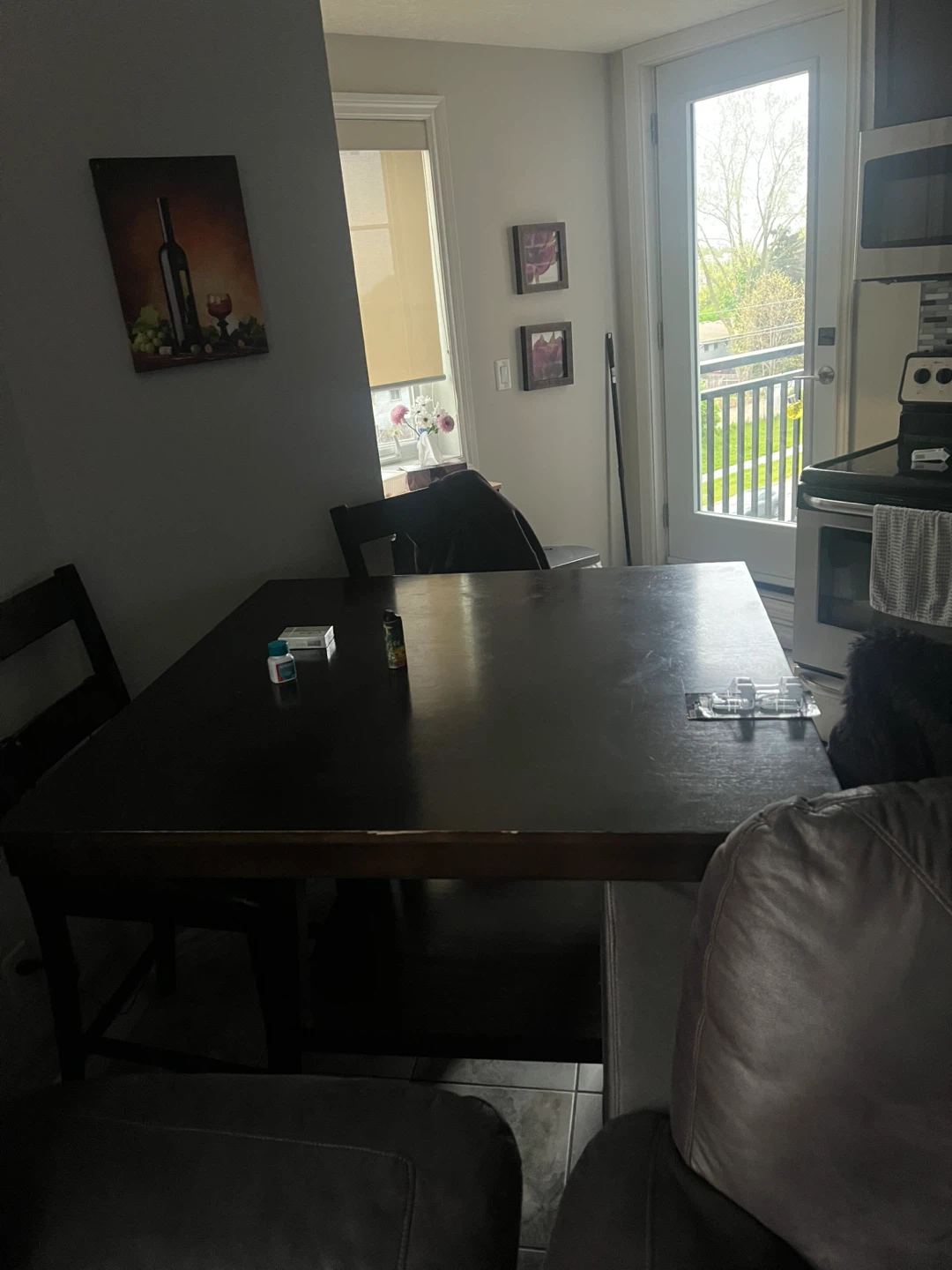 Dark Wood Dining Table with 4 Chairs - photo 2