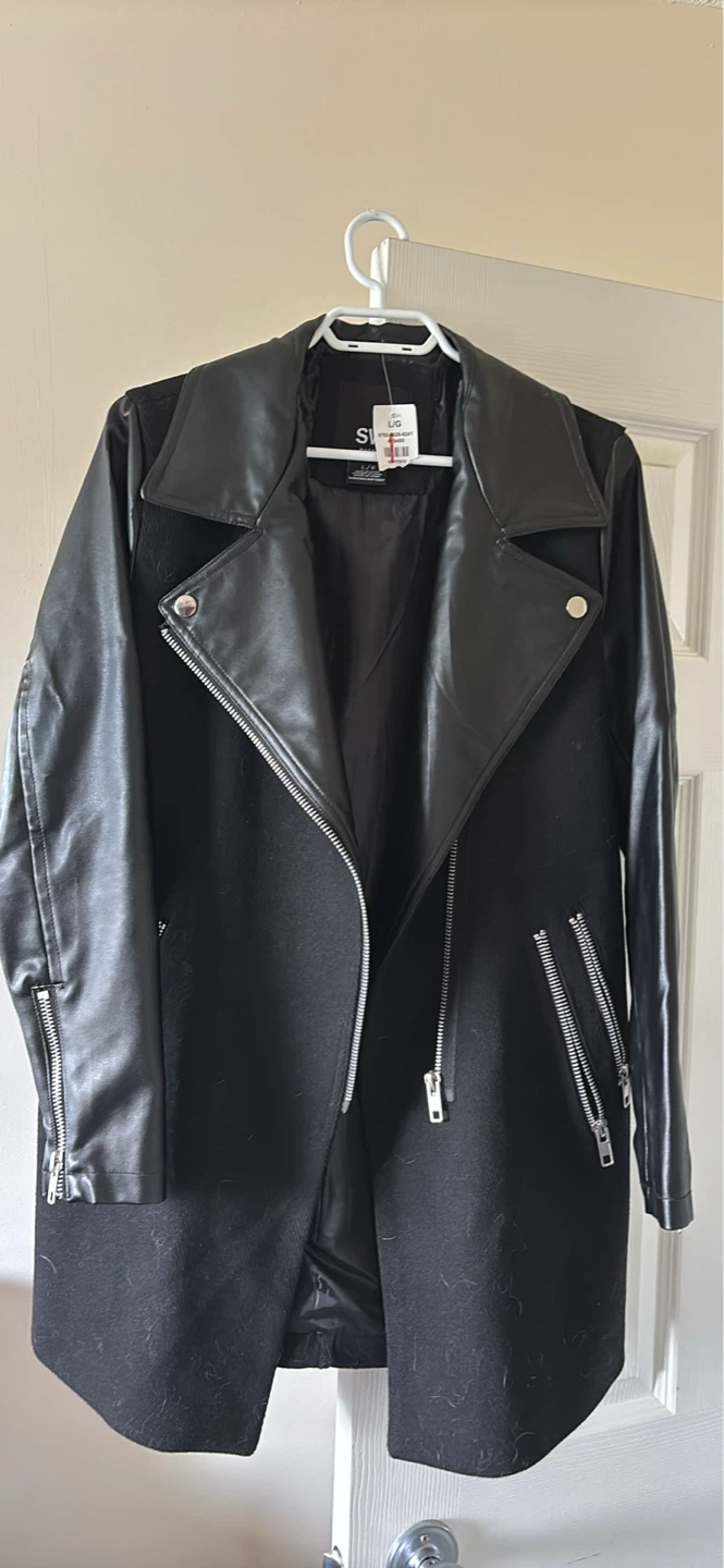 Sinsay Faux Leather Sleeve Moto Jacket