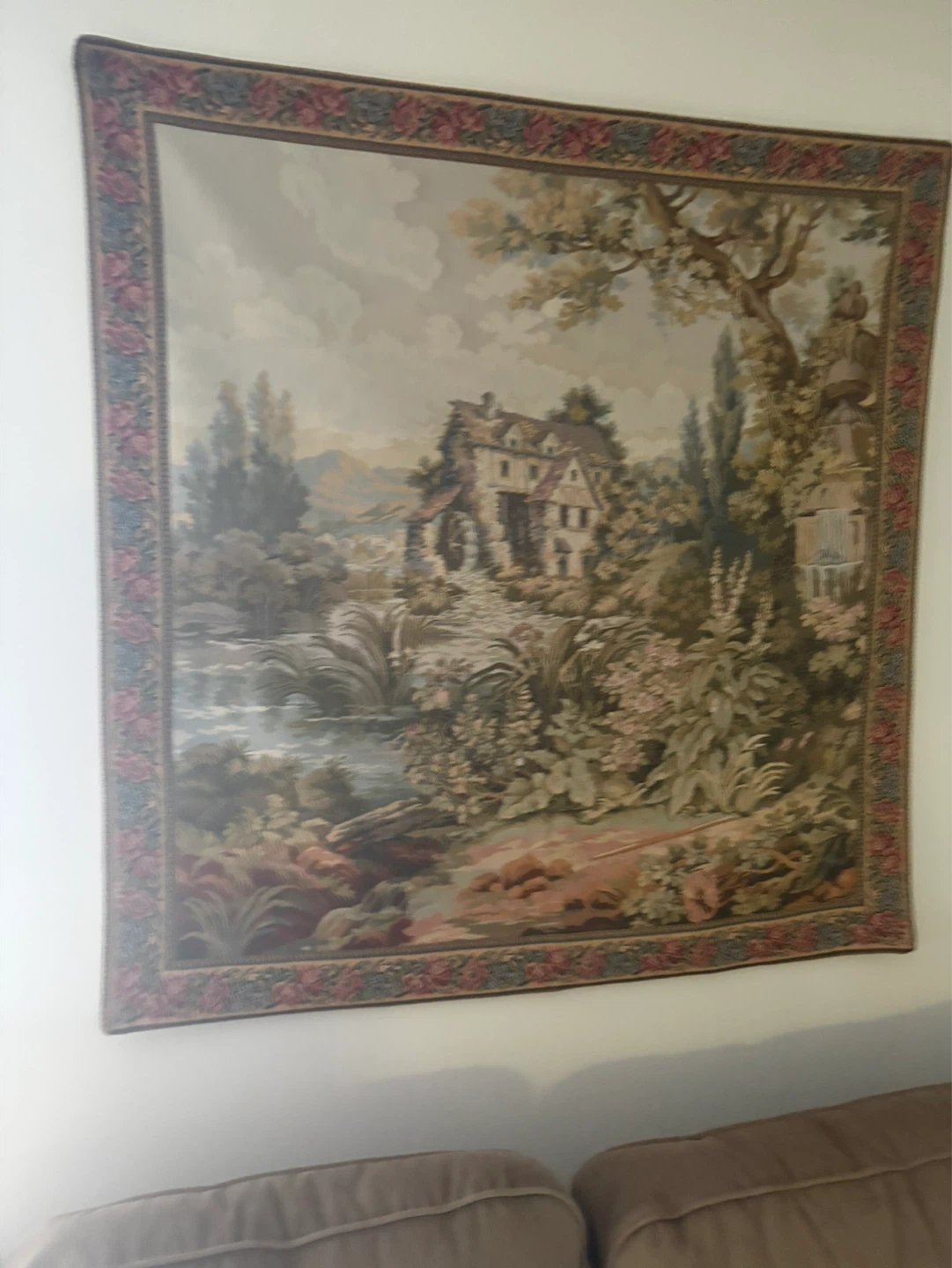 Vintage Landscape Tapestry Wall Hanging - photo 2