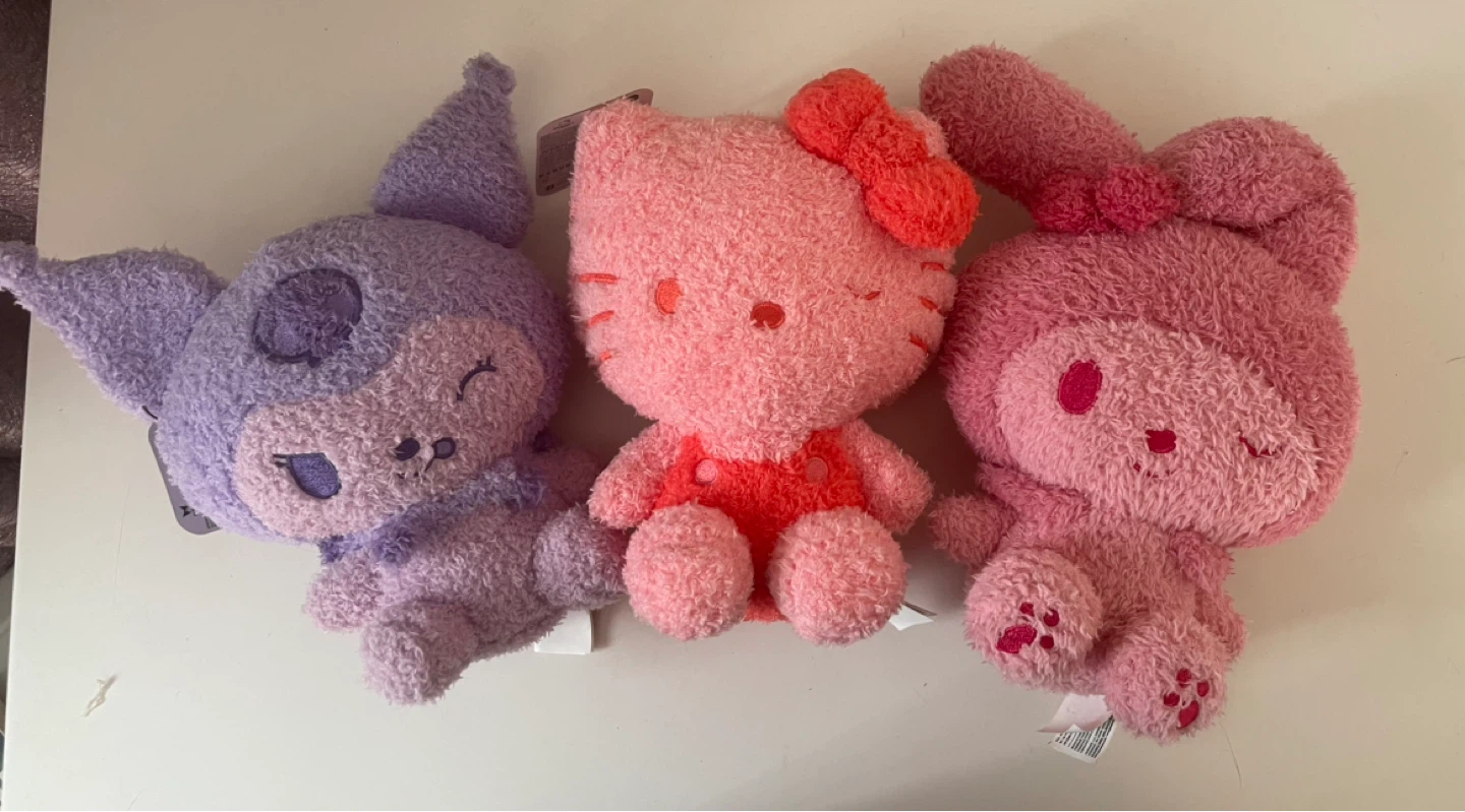 Hello Kitty, Kuromi, and My Melody Plushies