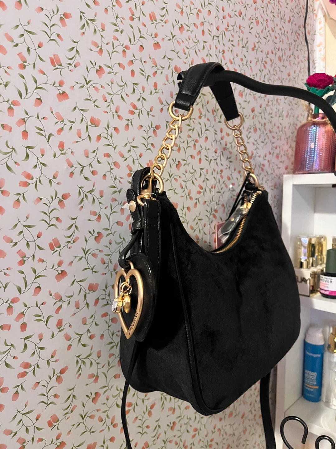 Juicy Couture Blk Shoulder Bag Gold Bag Charm - photo 3