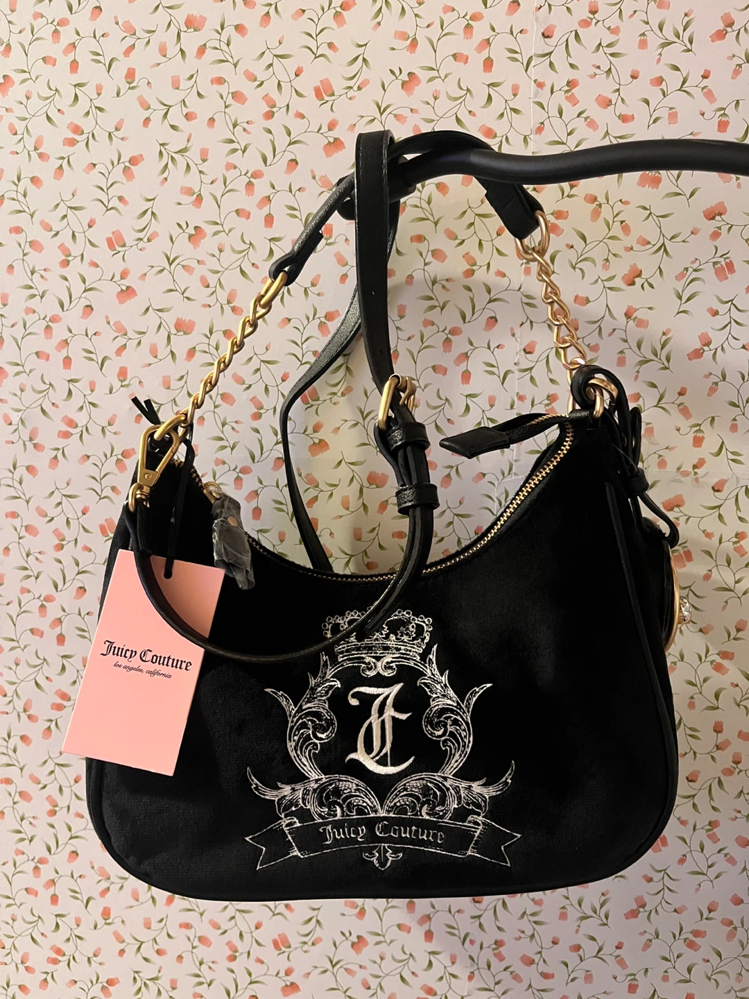Juicy Couture Blk Shoulder Bag Gold Bag Charm