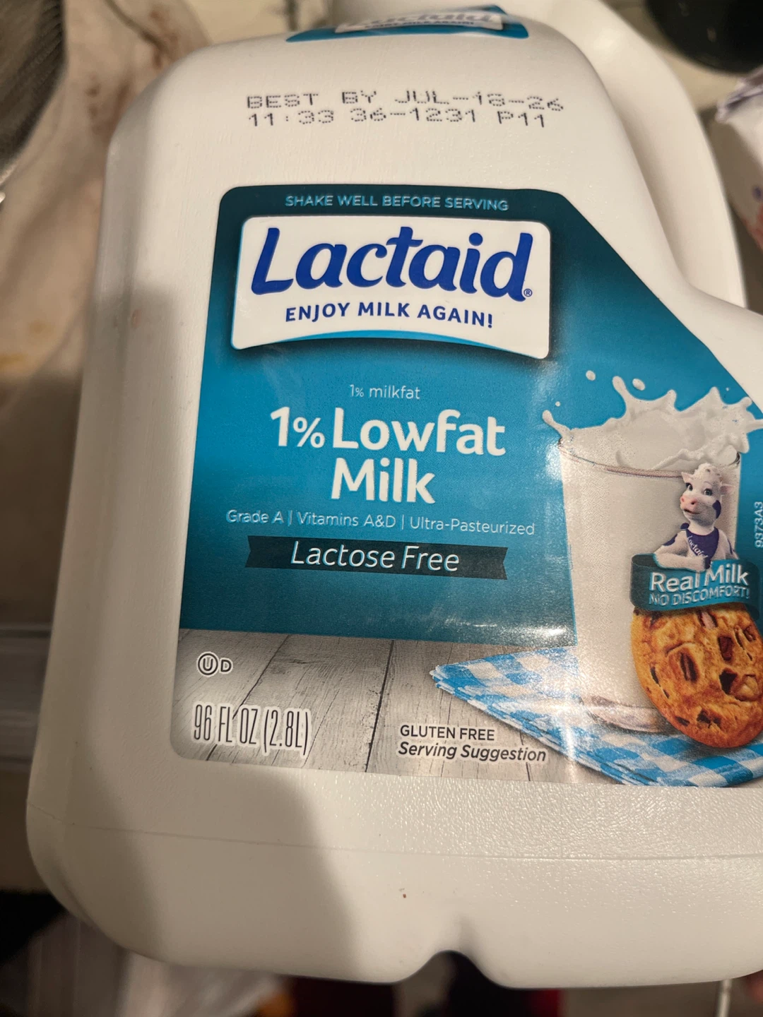 Lactaid 1% Lowfat Milk, Lactose Free, 96 FL OZ