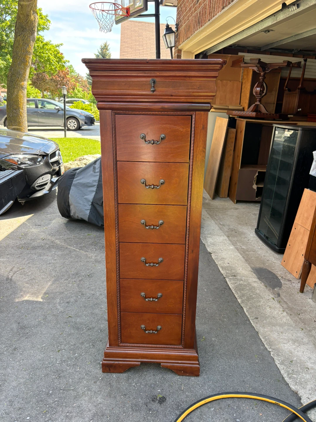Wooden tall chest of drawers - photo 4