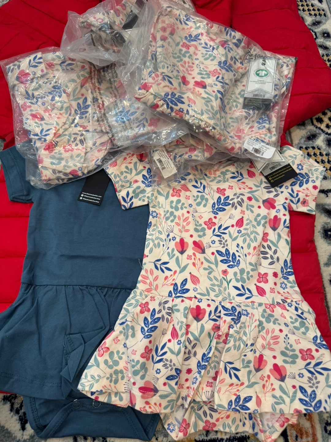 Organic cotton Lola & Taylor Floral Baby Romper
