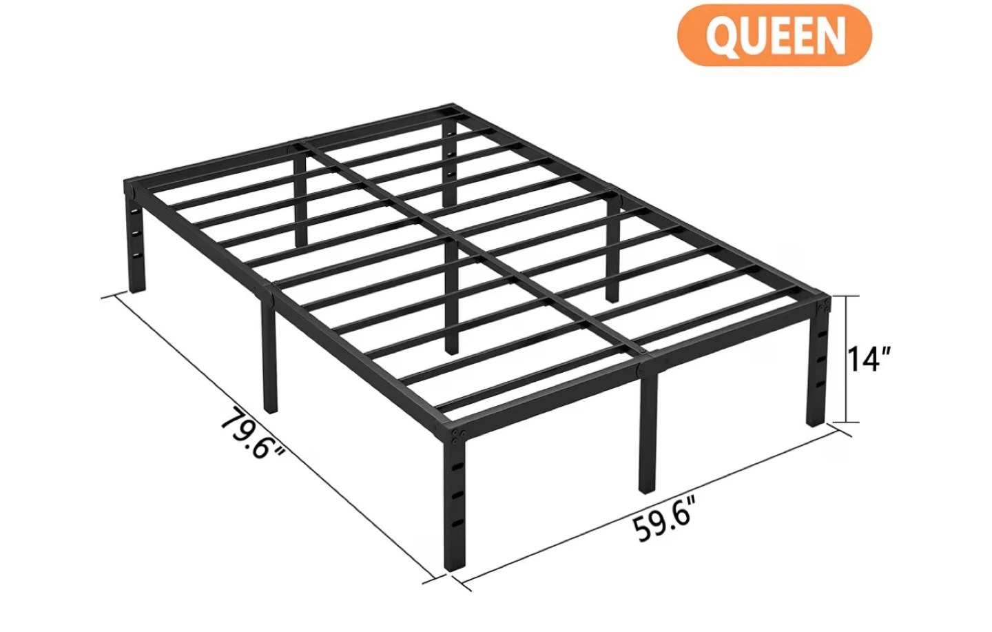 Black Metal Queen Bed Frame