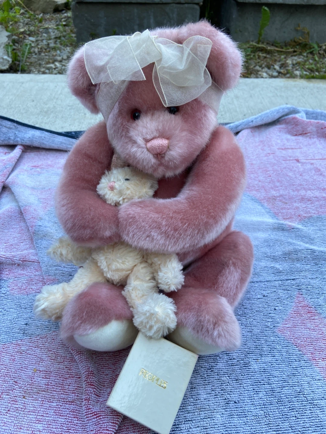 GUND Pink Teddy Bear with Backpack Purse