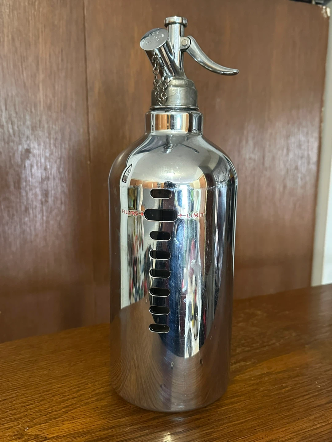 sparkleys makers ltd art deco chrome seltzer bottle
