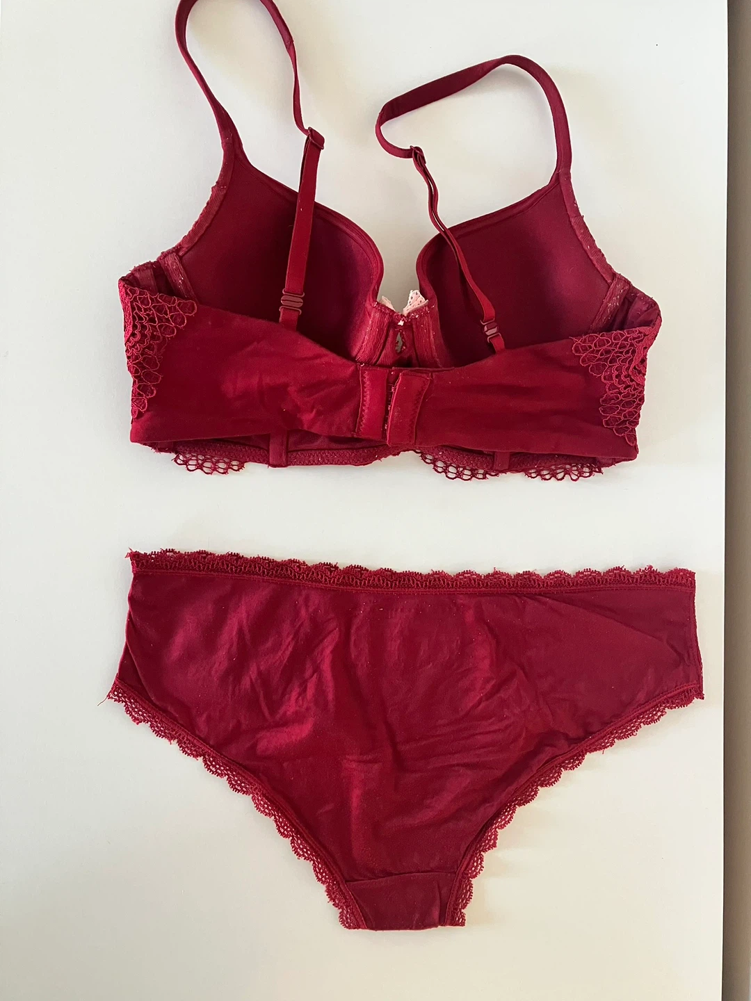 Victoria's Secret Burgundy Lace Bra & Panty Set - photo 2