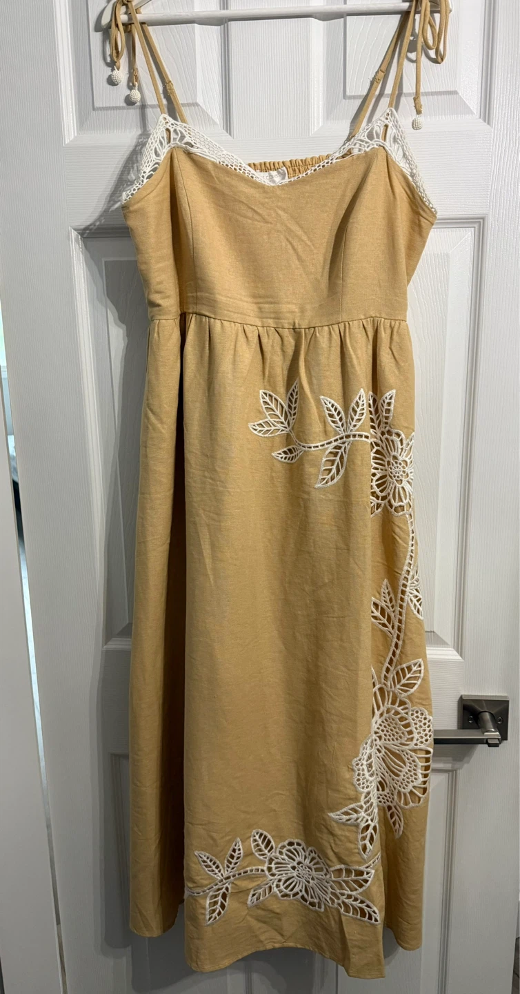 Caroline Constas  Farm Linen Dress Rio S Embroidered - photo 2