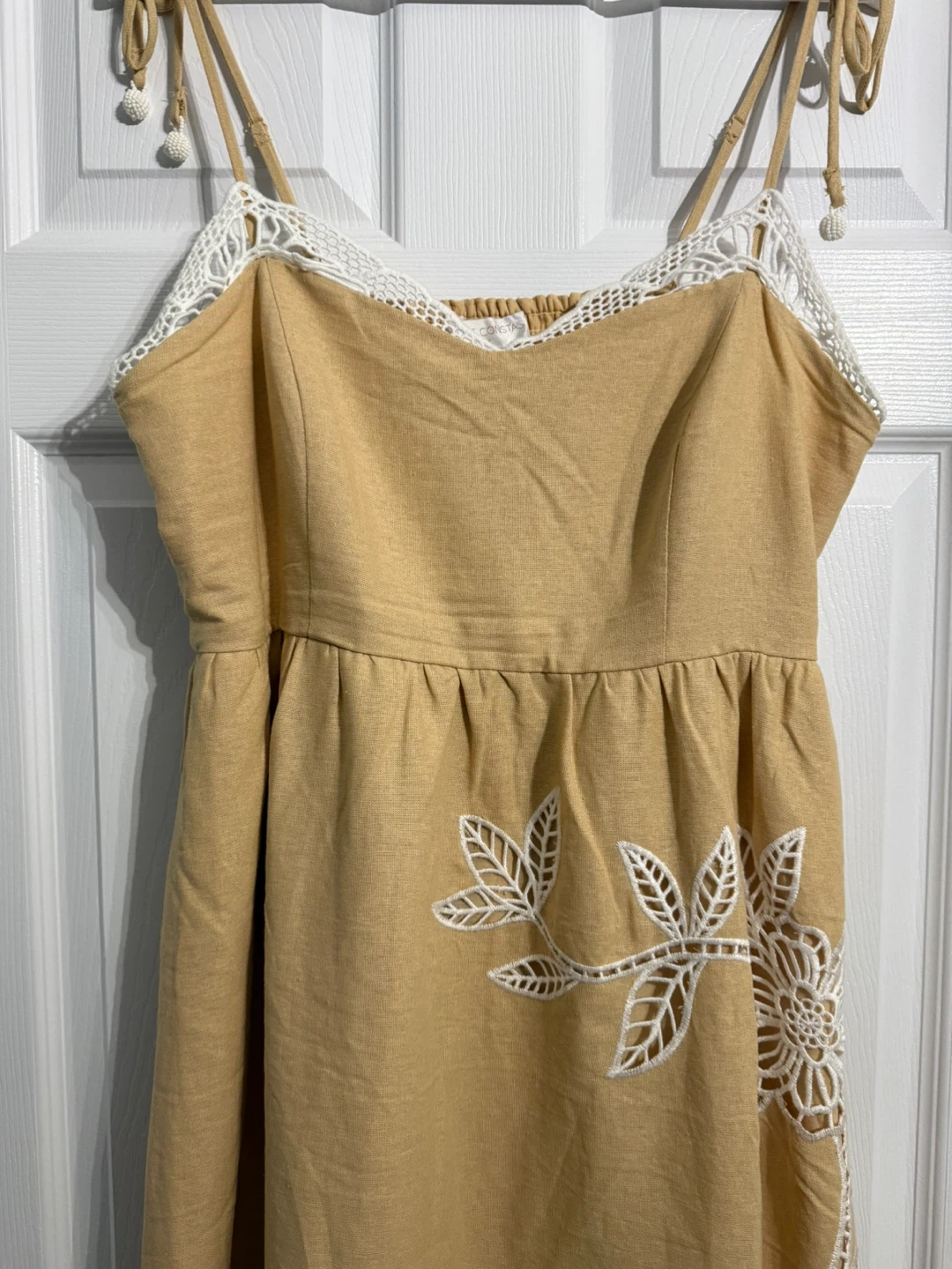 Caroline Constas  Farm Linen Dress Rio S Embroidered - photo 4
