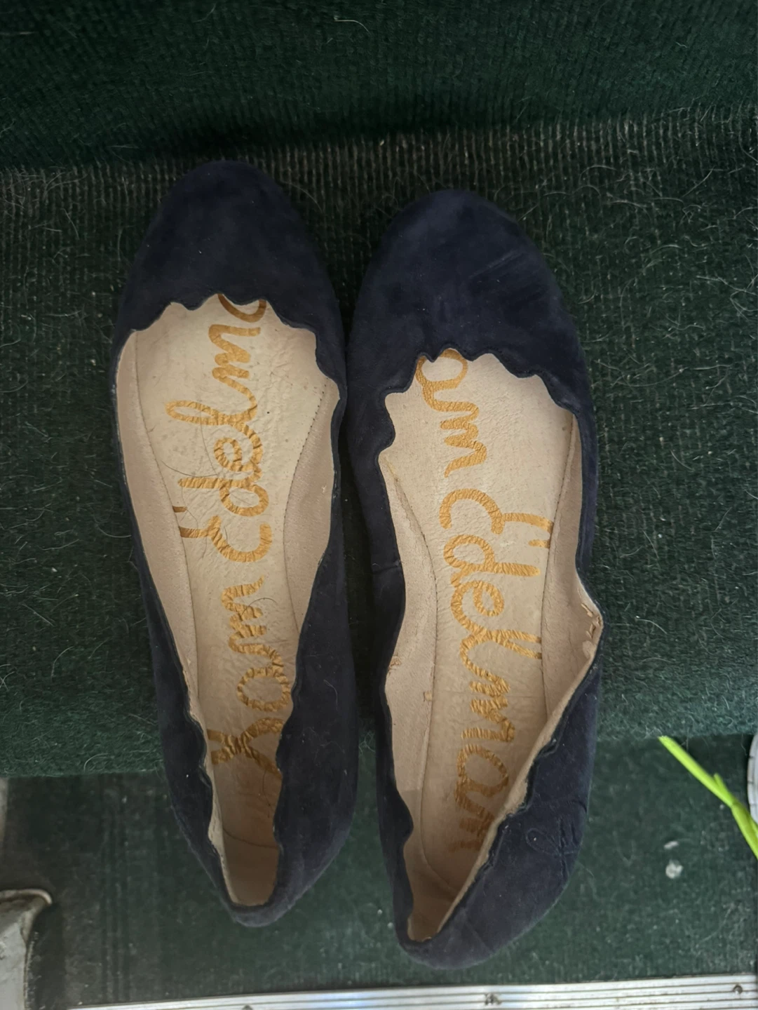 Sam Edelman Navy Suede Scallop Ballet Flats