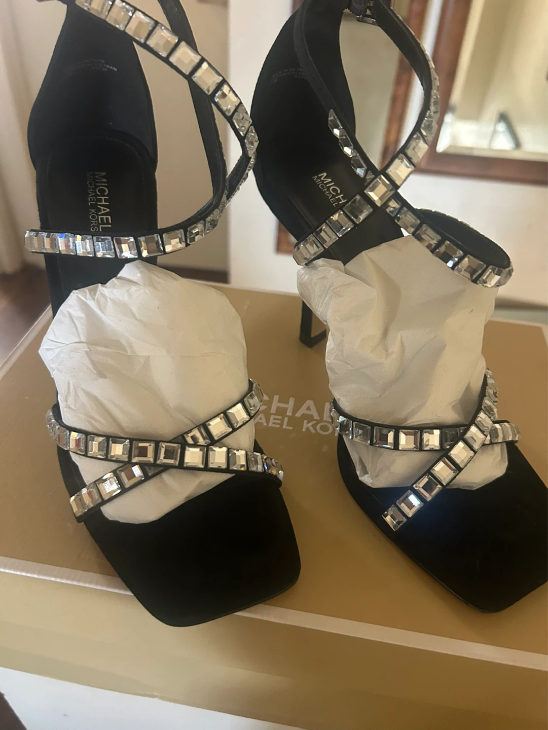 Michael Kors Black Suede Embellished Heels