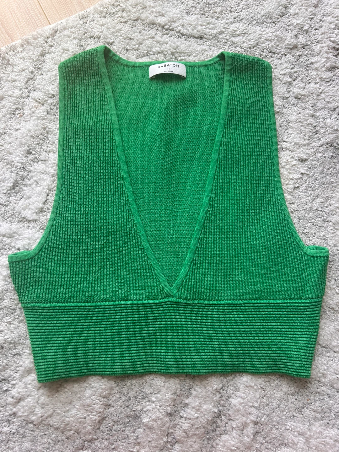 Babaton green knitted vest - size M