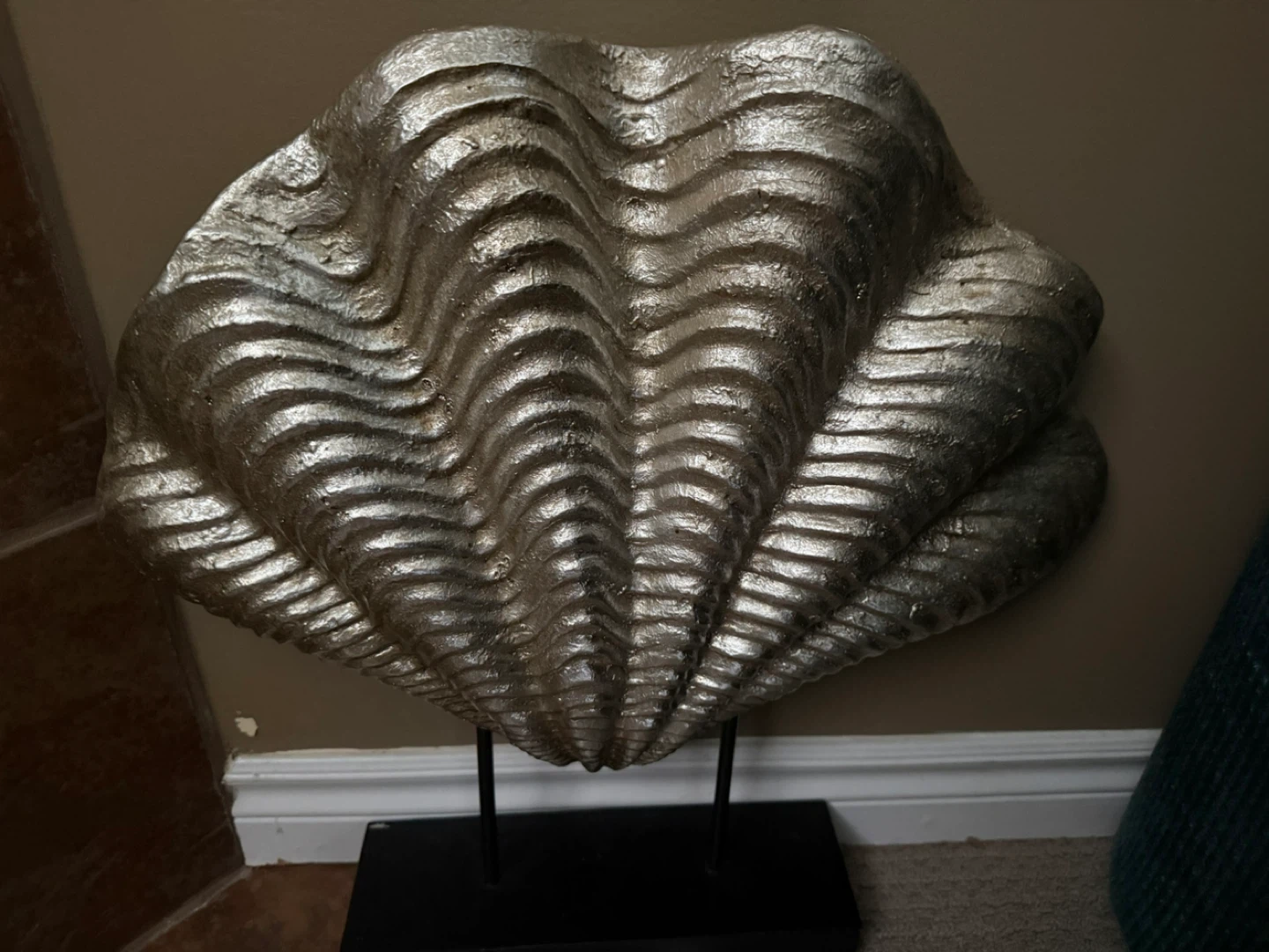 Decorative Silver Seashell Sculpture