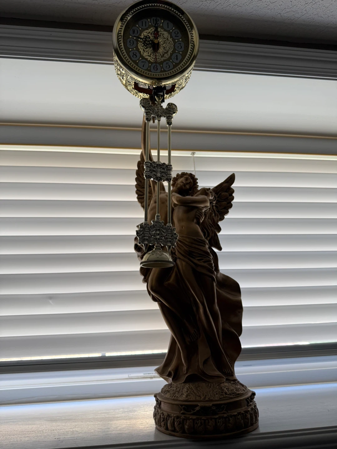 Angel Cherub Figurine Pendulum Clock