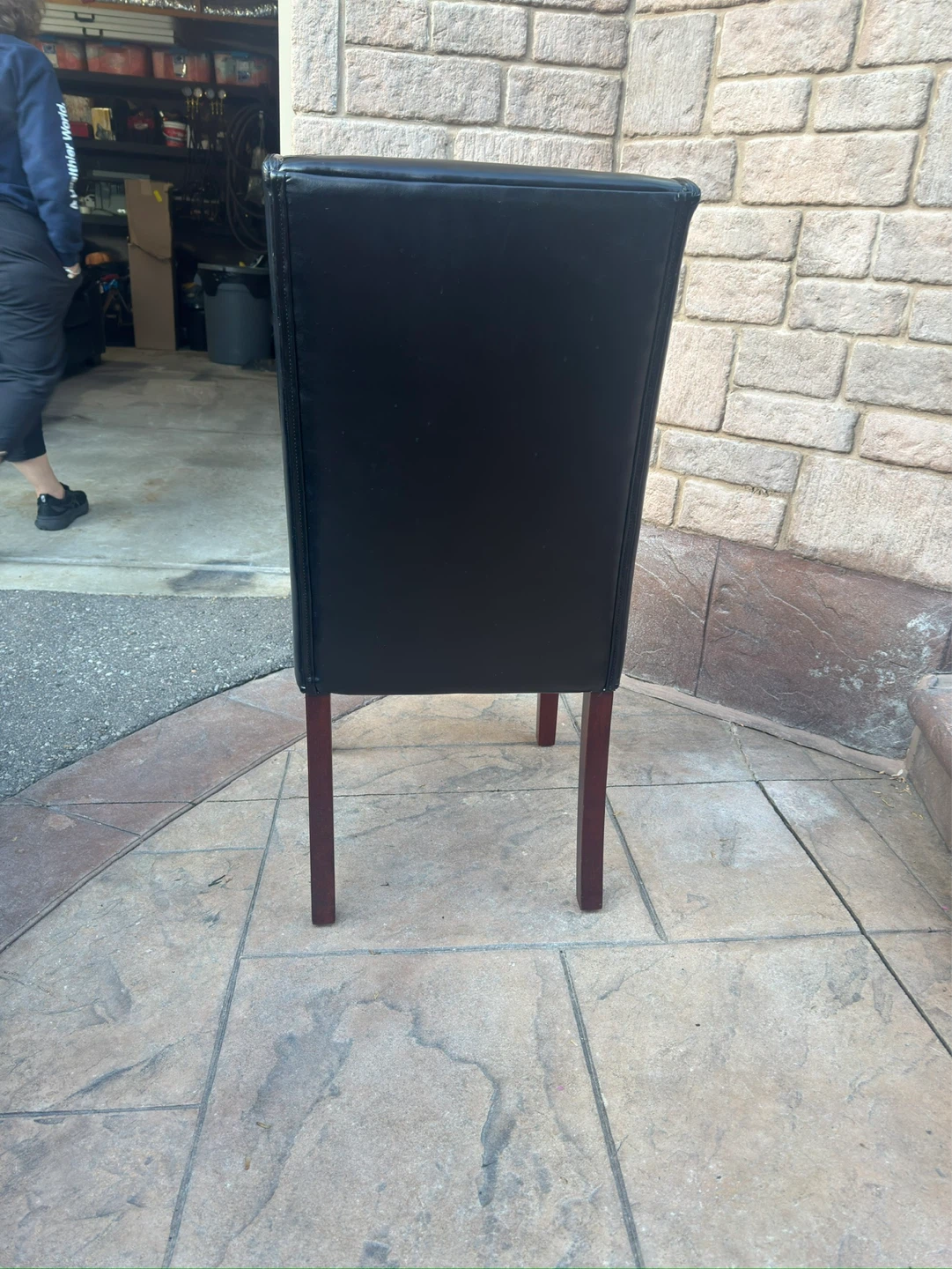 4 Black Leather Dining Chairs – Matching Set - photo 2