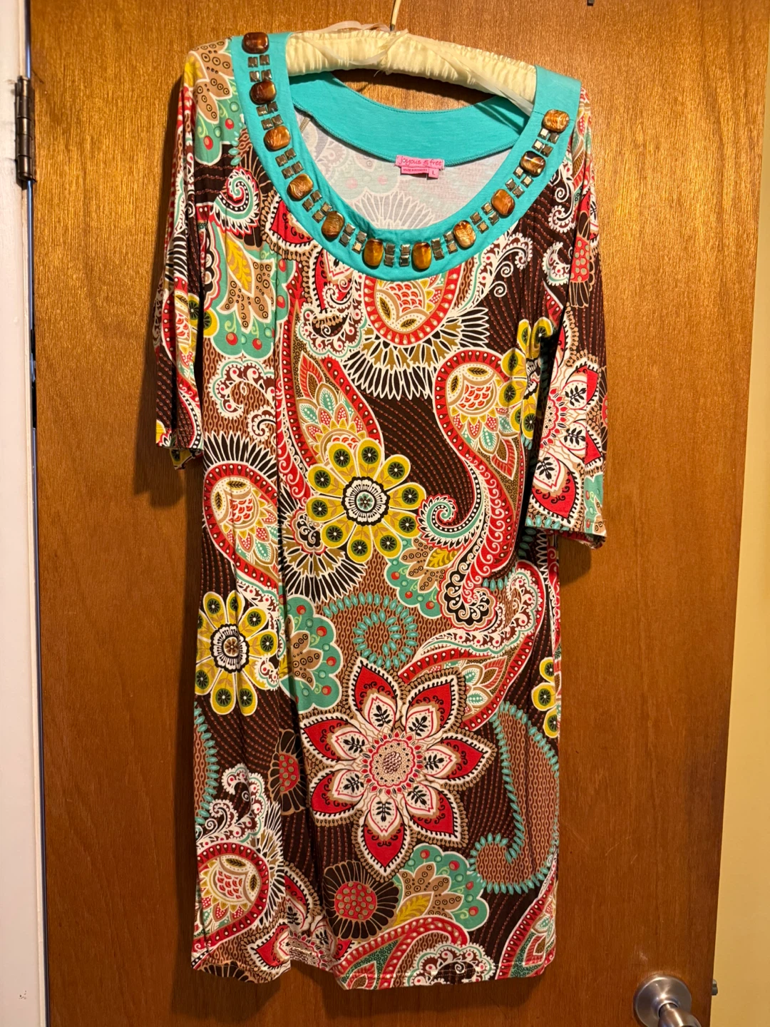 Joyous & Free Paisley Beaded Tunic Dress Size L