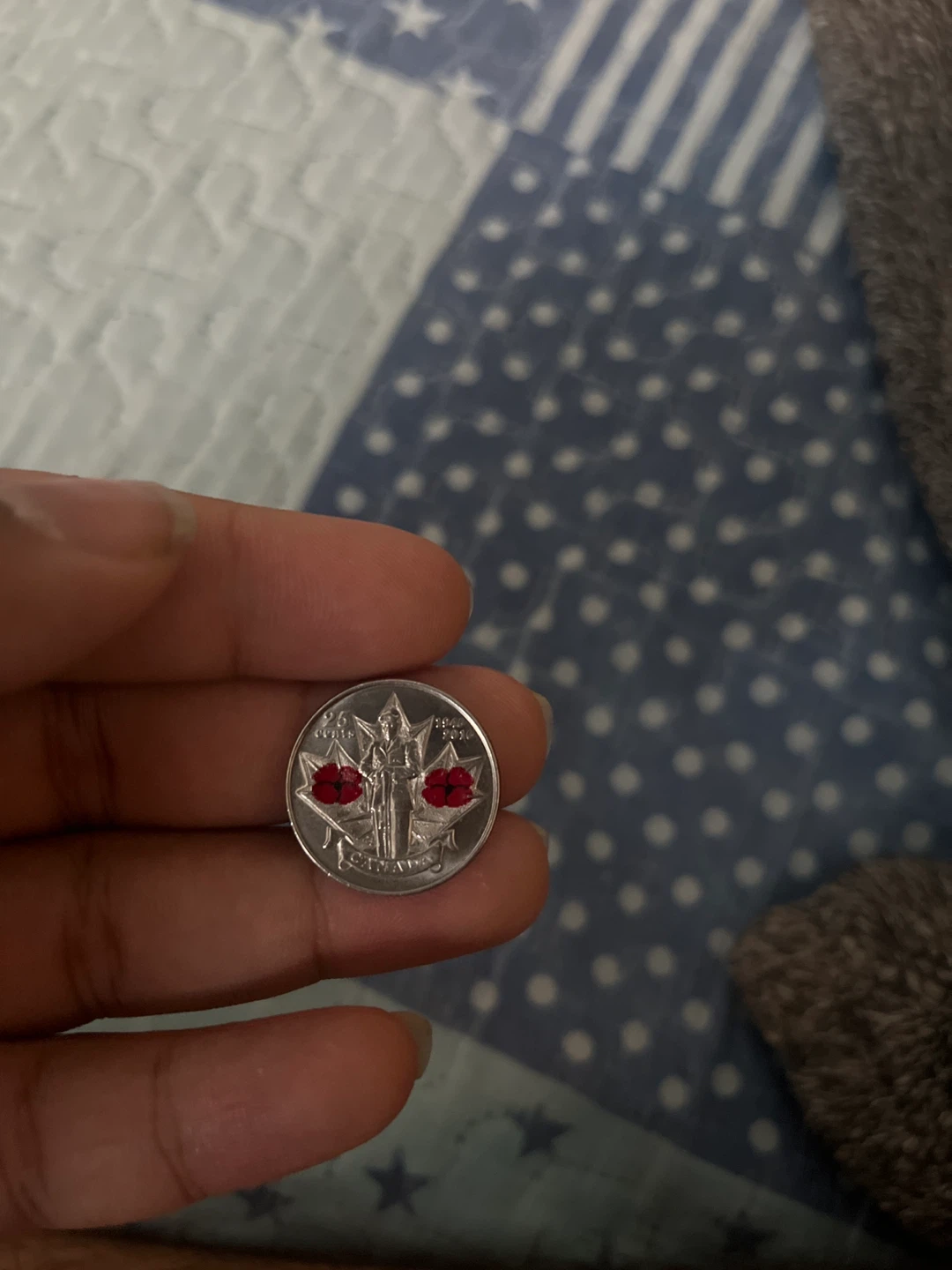Rare Canada Poppy Quarter Coin from 1945