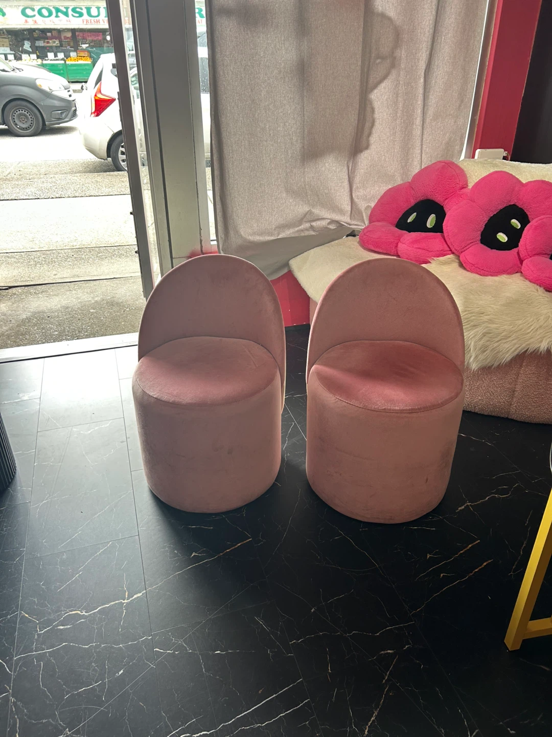 Pink Velvet Accent Chairs (Set of 2)