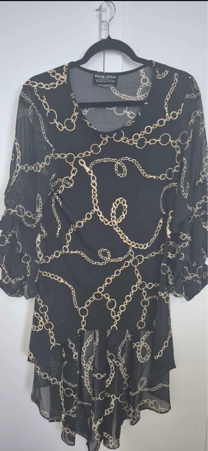 Frank Lyman Montreal Black Chain Print Blouse - photo 2