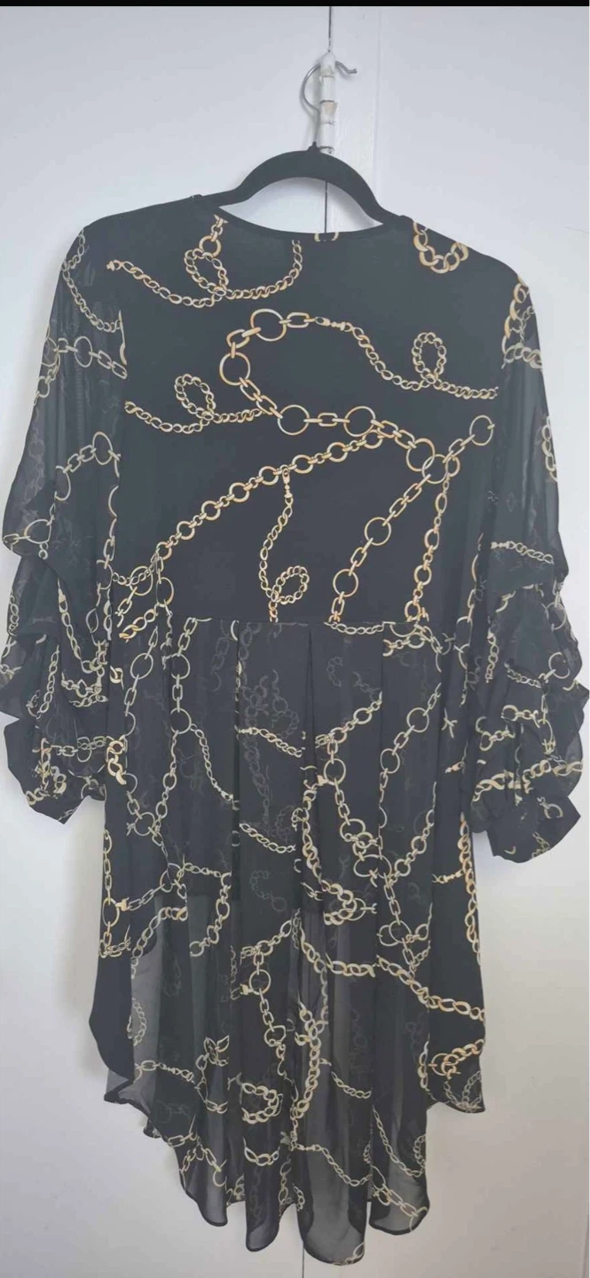 Frank Lyman Montreal Black Chain Print Blouse