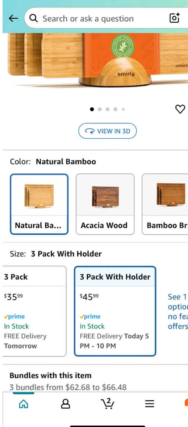 Smirly Bamboo Cutting Board Set with Holder - photo 2
