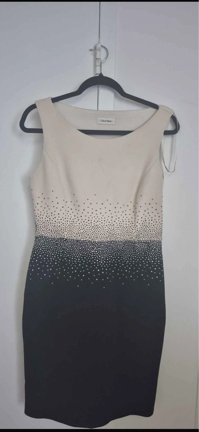 Calvin Klein Sleeveless Sheath Dress with Embellishment