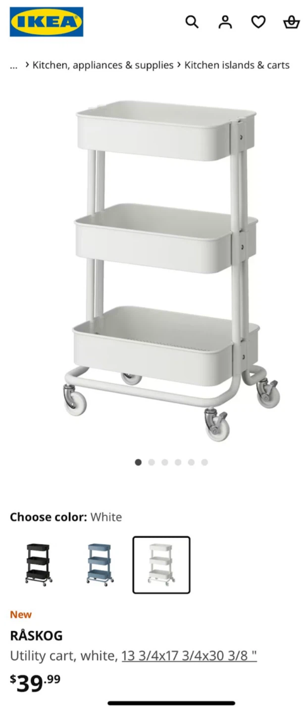 IKEA RASKOG Utility Cart White - photo 2