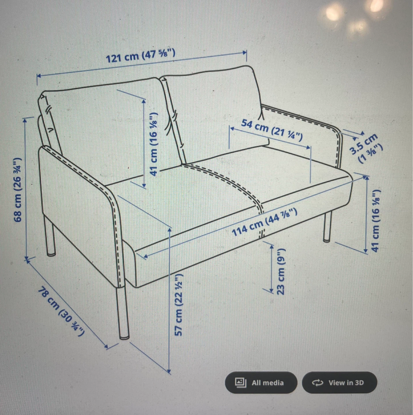 IKEA GLOSTAD Loveseat Sofa - photo 3