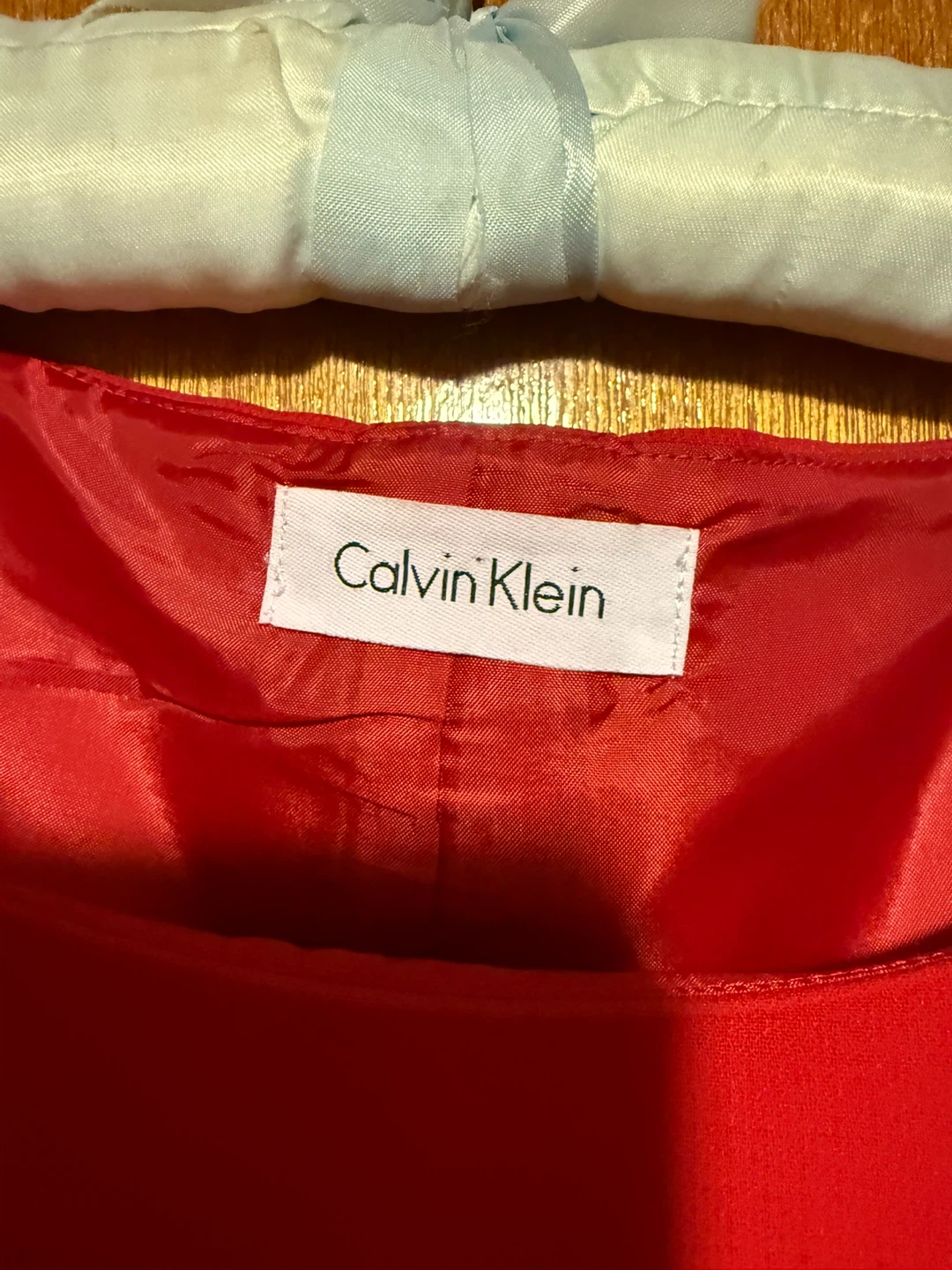 Calvin Klein Red Sheath Dress with Belt - photo 3