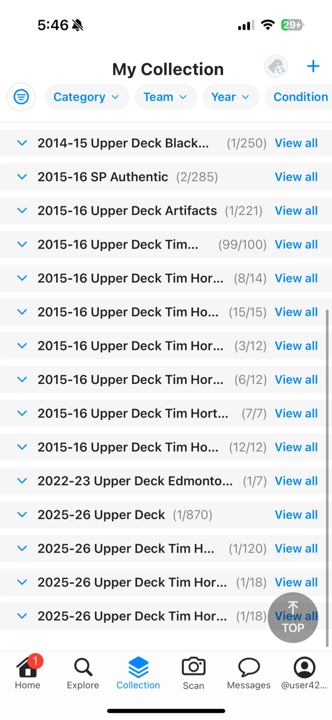 Hockey card collection