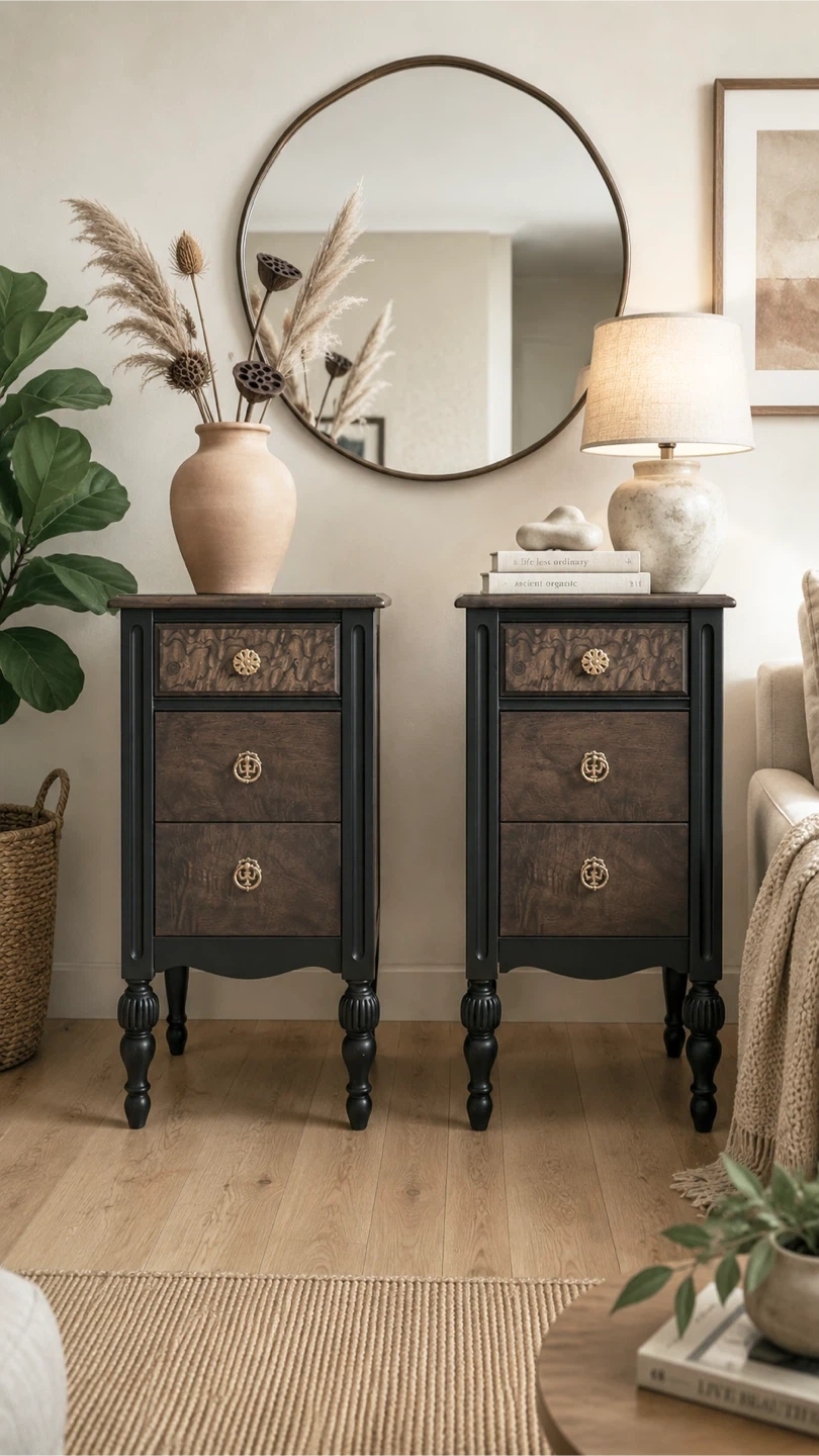 ✨ Walnut & Burl Accent Tables | Solid Wood Pair ✨