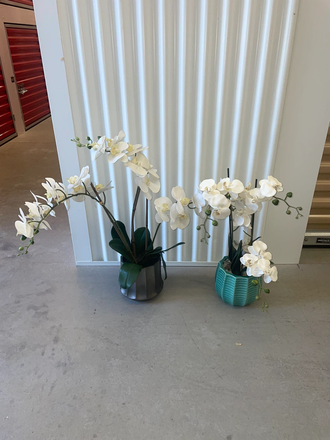 2 Artificial White Orchid Plants - photo 3