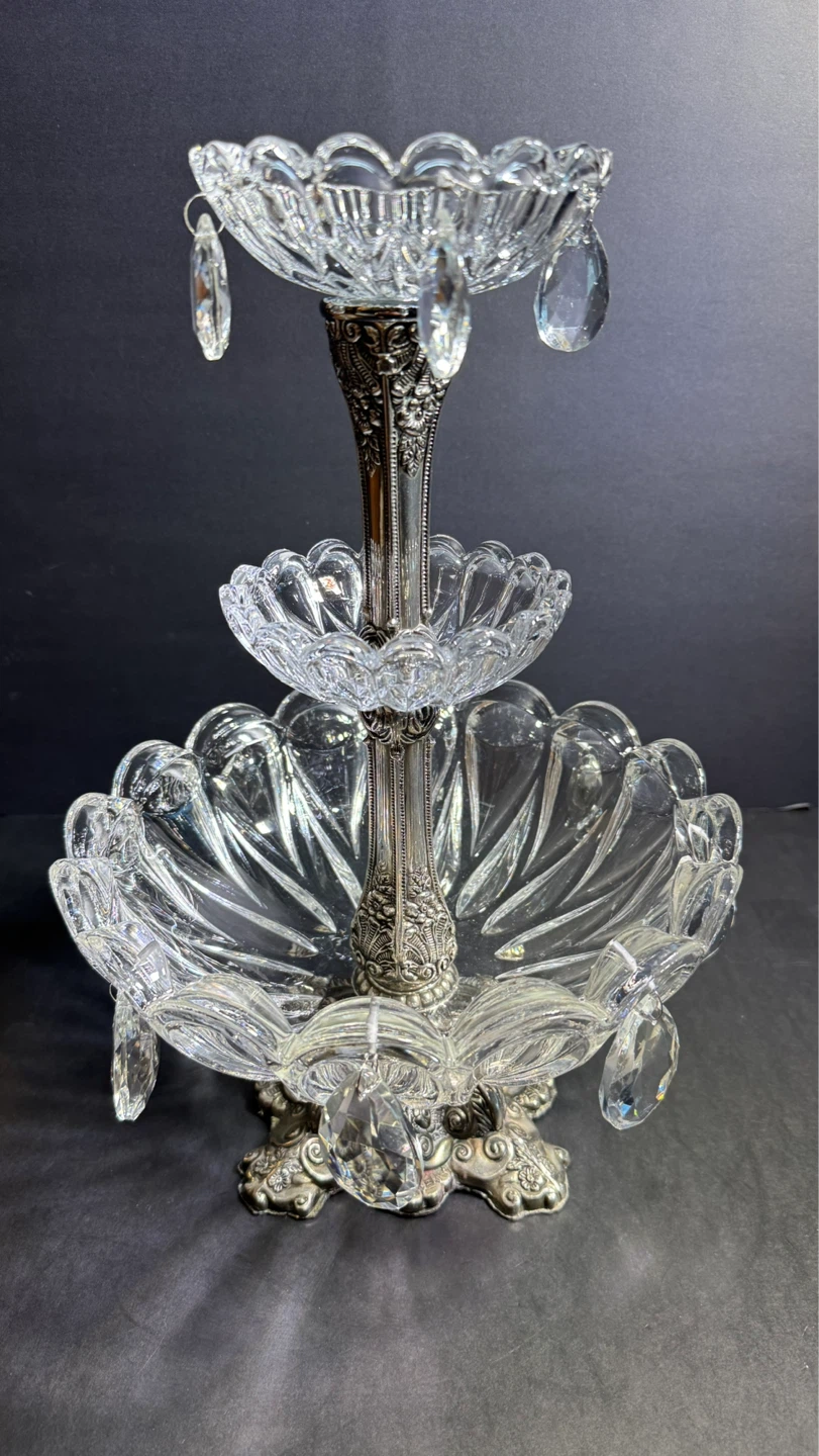 Vintage 3-Tier Crystal Candy Dish - photo 2