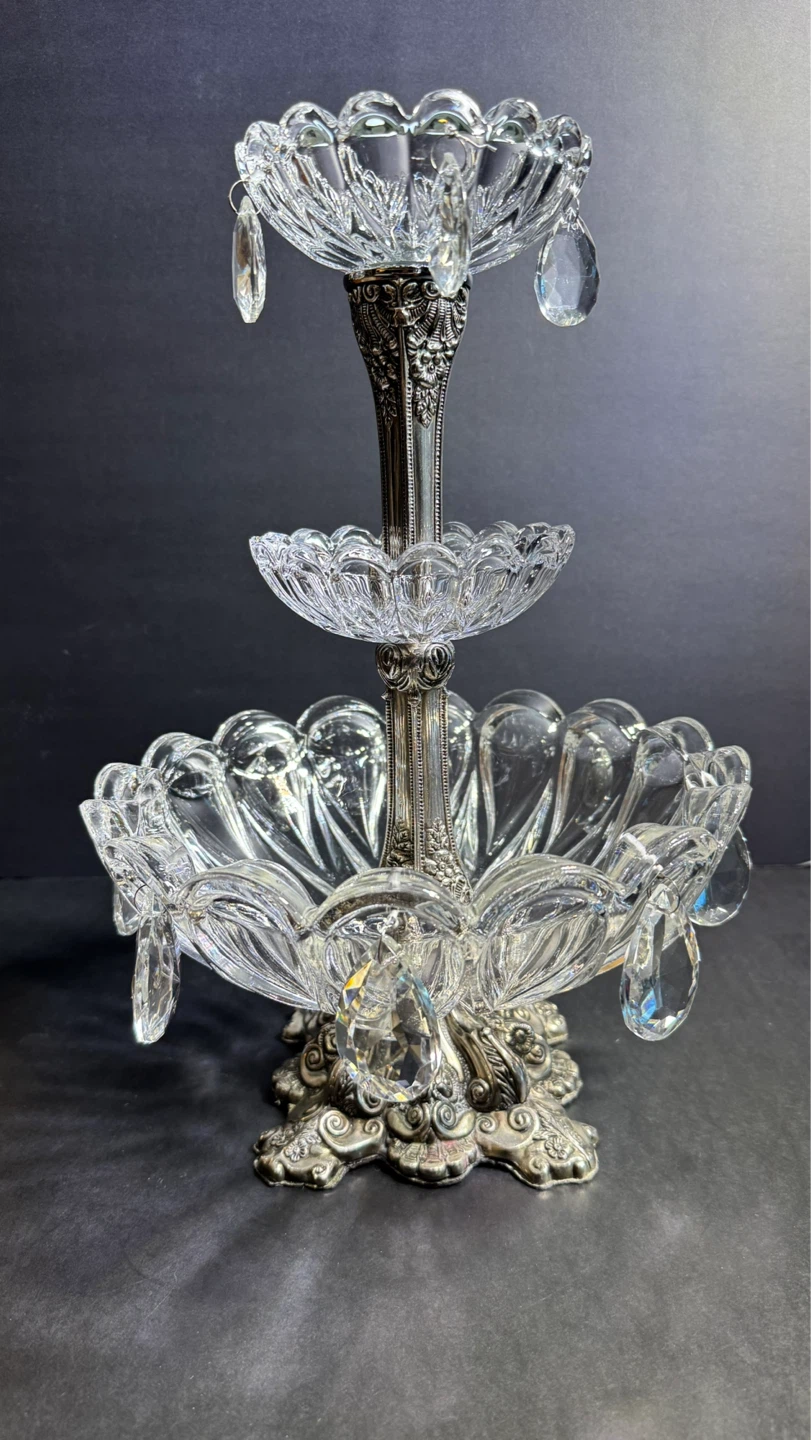 Vintage 3-Tier Crystal Candy Dish