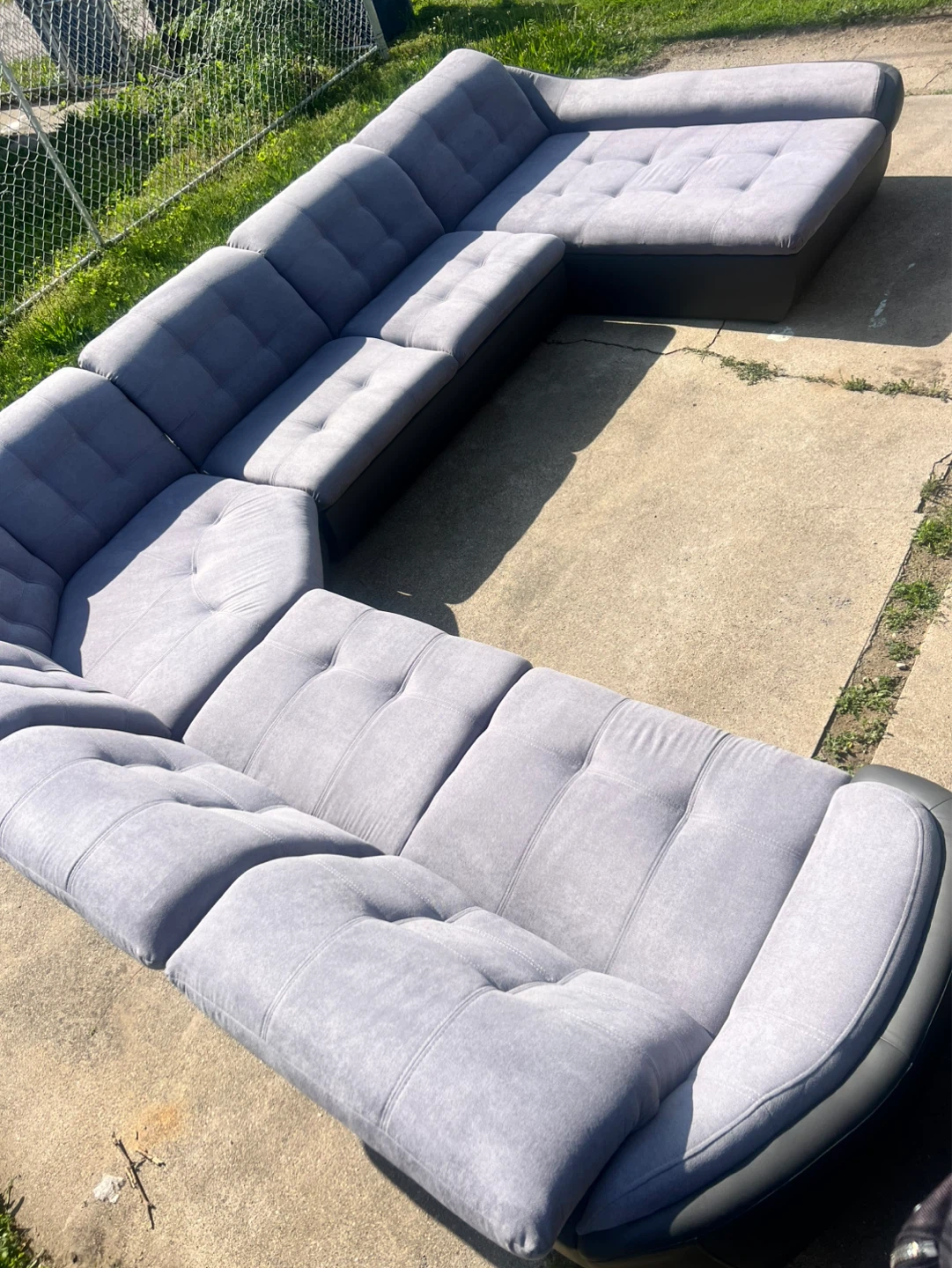 Grey Sectional Sofa Couch - photo 2