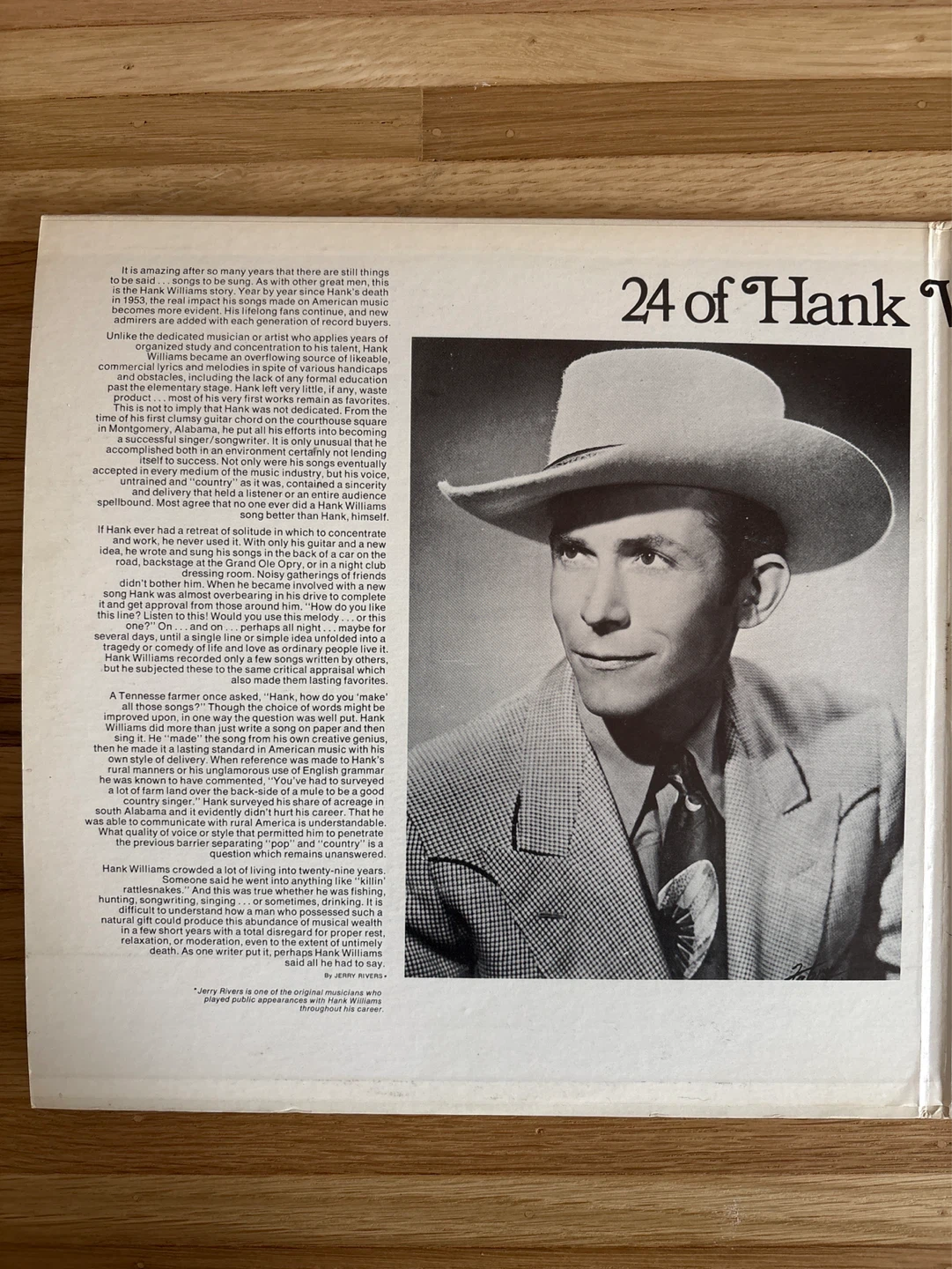 Hank Williams Greatest Hits 24 Song Record Set - photo 2