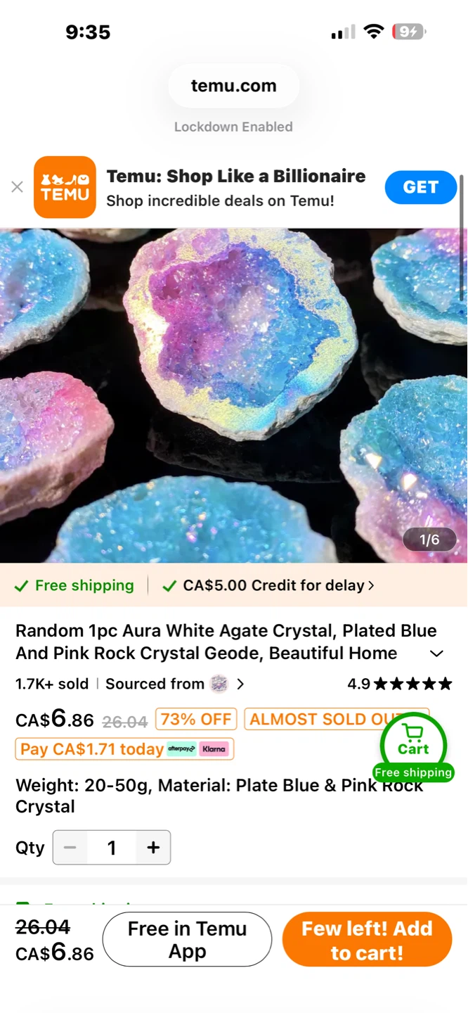 Random Aura Agate Crystal Geode