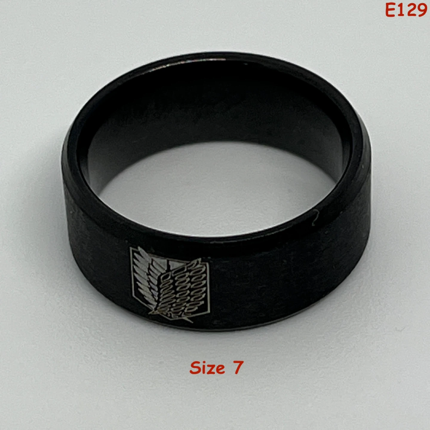 Black Ring with Survey Corps Logo - Size 7