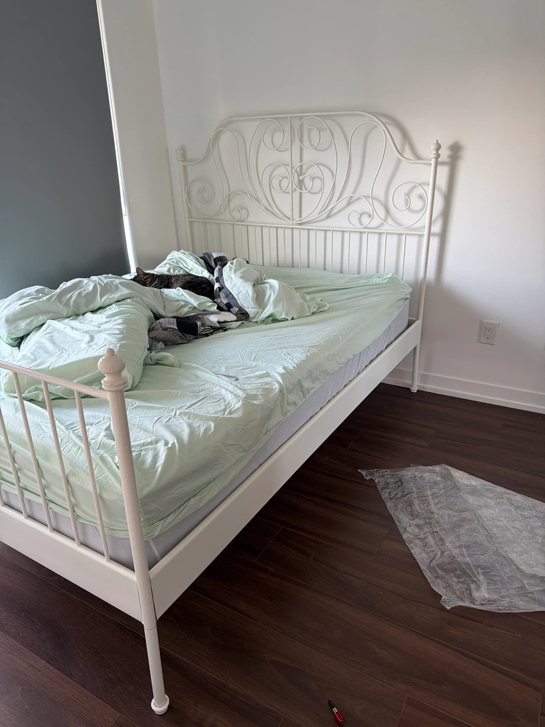 IKEA White Metal Bed Frame