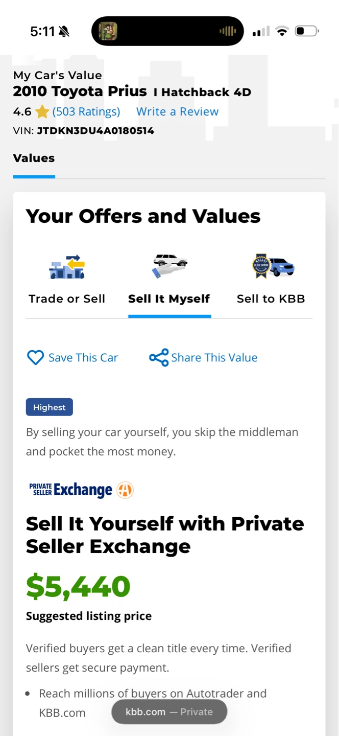 2010 Toyota Prius II Hatchback