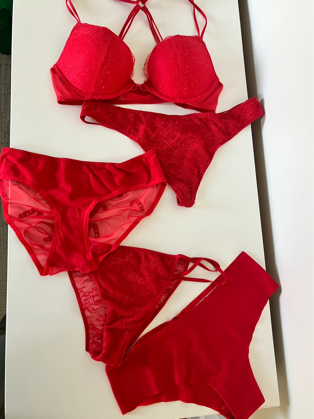 Victoria's Secret Red Lace Bra Set