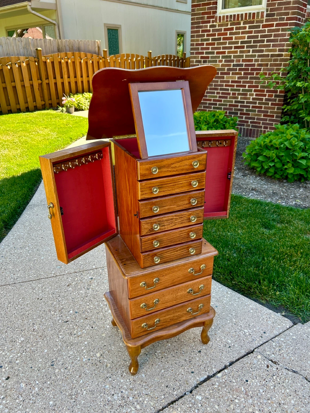 Wooden Jewelry Armoire with Mirror - photo 2