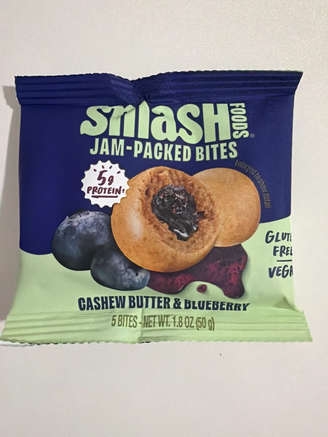 Smash Foods Jam-Packed Bites Cashew Butter & Blueberry 5 Bites