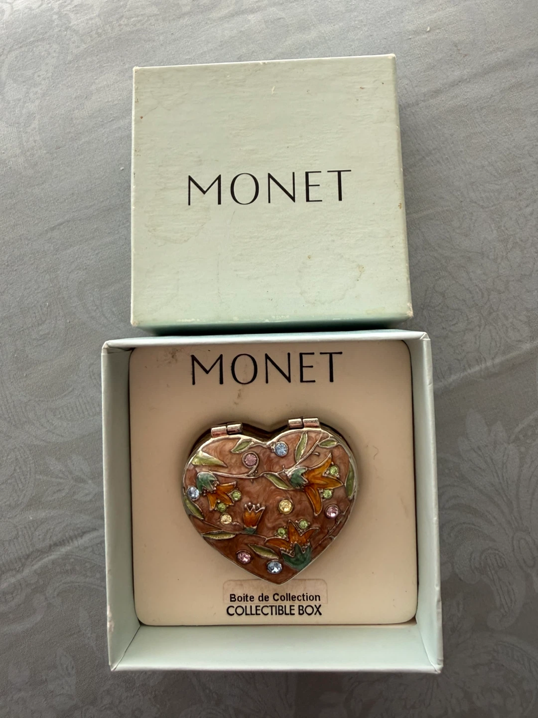 Vintage Monet Jewelry Heart Shaped trinket box - photo 2