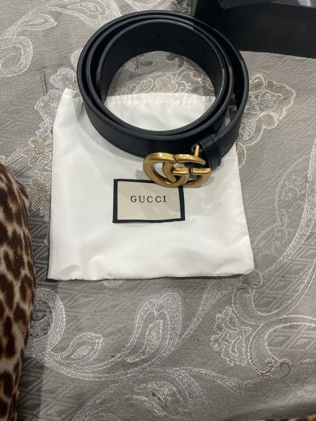 Gucci GG Marmont Belt Black Leather Gold Buckle - photo 2